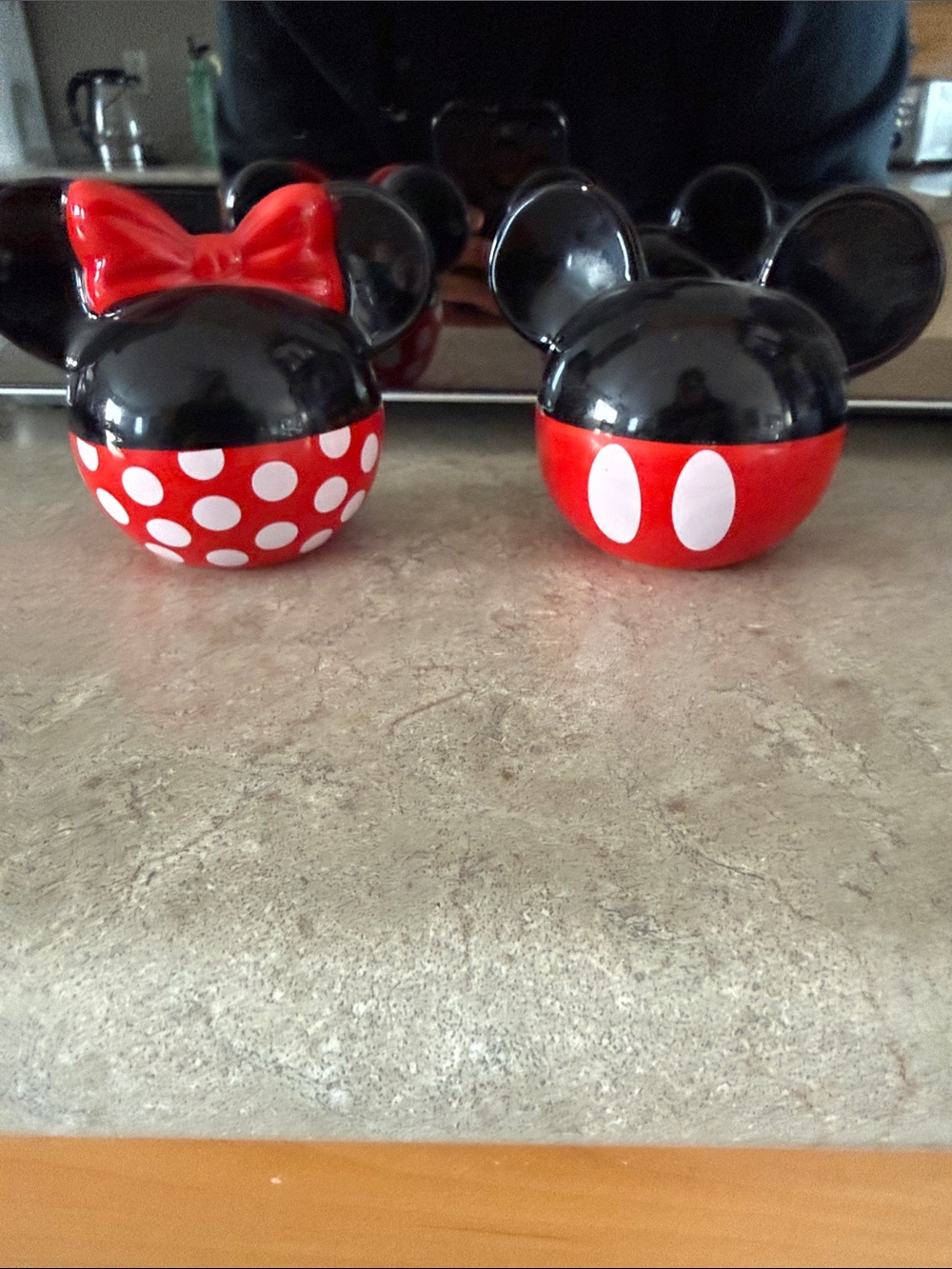 Disney Red & Black Minnie and Mickey Ceramic Shakers